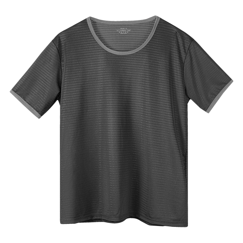 Men's Ice Silk Seamless T-Shir - Undershirt Crew Neck 评论和价格