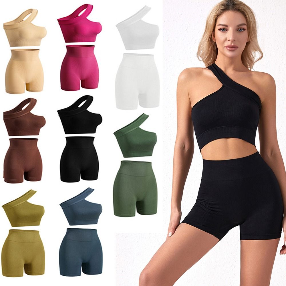 2Pcs Casual Seamless Women Wor - Tank Top Ribbed 评论和价格