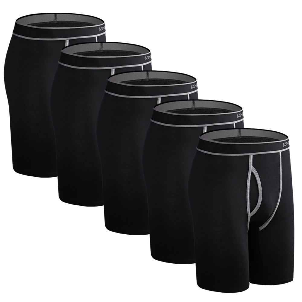 5pcs Long Boxer Mens Boxer Sho - Boxer Brief Pack Cotton 评论和价格