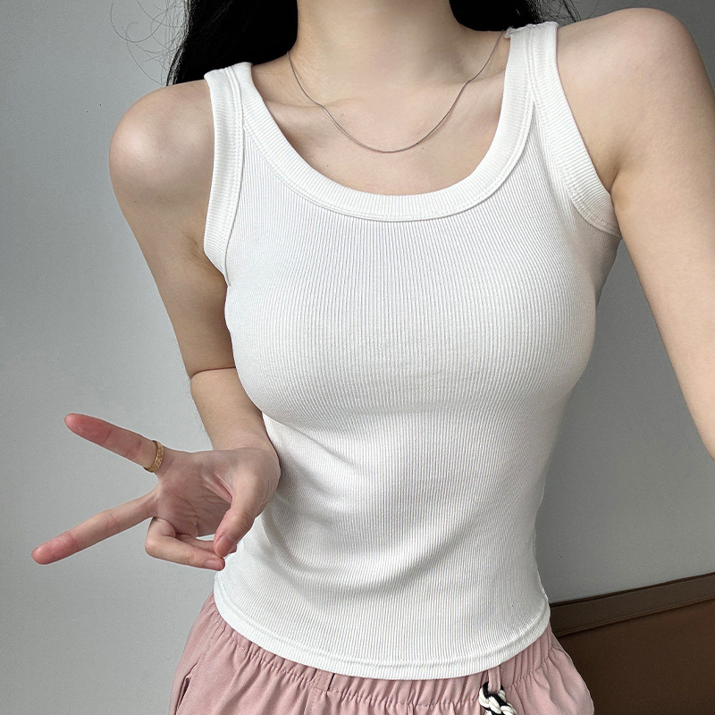 Women Tank Top Solid Color Sle - Tank Top Ribbed 评论和价格