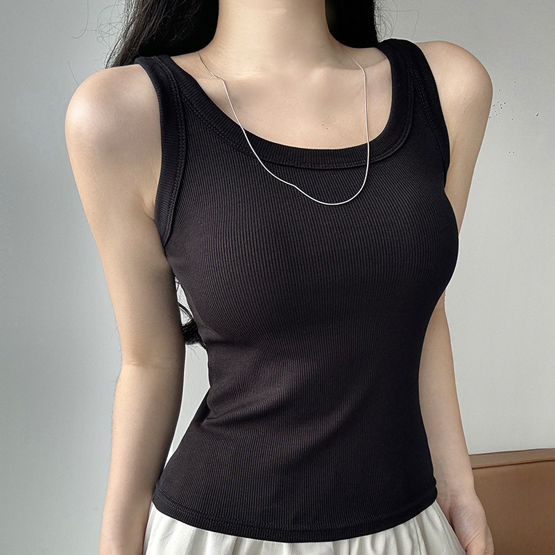 Women Tank Top Solid Color Sle - Tank Top Ribbed 评论和价格